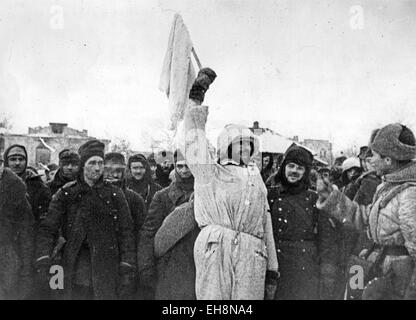 Schlacht von STALINGRAD August 1942 bis Februar 1943) Verzicht auf deutsche Gruppe im sowjetischen Filmmaterial gestellt Stockfoto