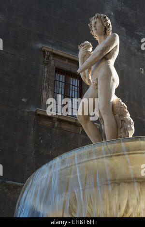 Statue und Brunnen, Catania Stockfoto