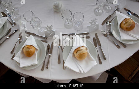 Tisch für eine luxuriöse Hochzeits-Bankett Stockfoto