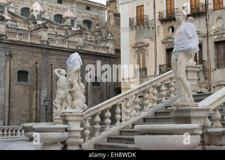 Palermo, Piazza Pretoria Stockfoto