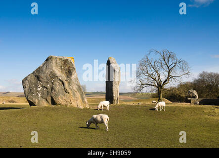 Steinkreis von Avebury Wiltshire England A umfasst dieses kleine Dorf Wiltshire Stockfoto