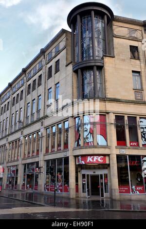 Der KFC-Fast-Food-Shop auf dem Gelände, früher bekannt als "Stiefel-Ecke" Argyle Street, Glasgow, Schottland, UK Stockfoto