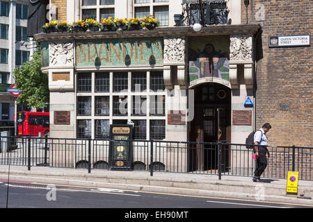 Die Blackfriars Pub im Queen Victoria Street, London England Stockfoto