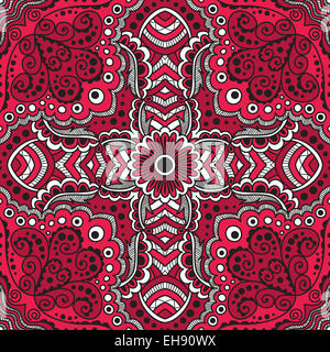 nahtlose roten Vektormuster von Spiralen, Spiralen, Ketten Stockfoto