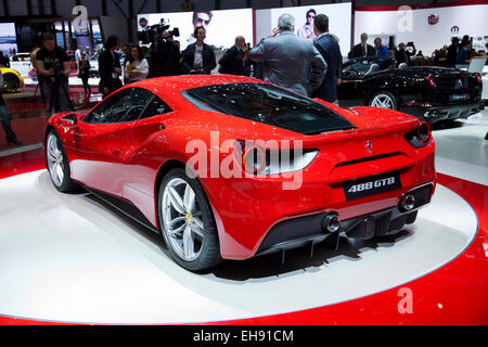 Ferrari 488 GTB startet auf der Genfer Motor Show 2015 Stockfoto