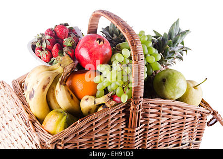 Überfluss Gesundheit Früchte Korb niemand Stockfoto