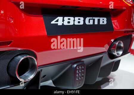 Ferrari 488 GTB startet auf der Genfer Motor Show 2015 Stockfoto