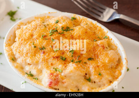 Hummer-Mac 'n Käse garniert mit Trüffelöl, Corktree Keller Wein Bar & Bistro, Carpinteria, Kalifornien Stockfoto