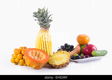 Überfluss Vermittlung von Gesundheit Früchte Schneiden Sie niemand Stockfoto