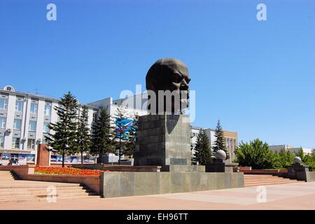 Denkmal für Vladimir Lenin in Ulan-Ude City, Russland. Stockfoto