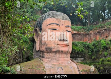 Weltweit größte Buddha in Leshan, China Stockfoto