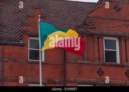 Flagge vor der Botschaft der Republik Kongo - Washington, DC USA Stockfoto