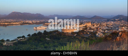 Der Blick über Udaipur in Rajasthan, Indien Stockfoto