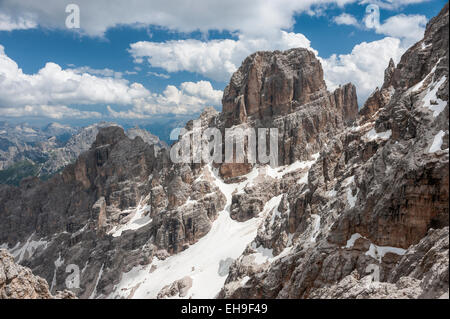 Mt Piz Popena, 3152 m, hinten Monte Cristallo, 2786 m, Cristallo-Gruppe, Ampezzaner Dolomiten, Cortina d ' Ampezzo Stockfoto