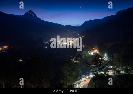 Die beleuchteten Weg Sri Pada (Adam es Peak), Sri Lanka, Asien Stockfoto