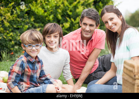 Familie auf Urlaub zusammen, Porträt Stockfoto