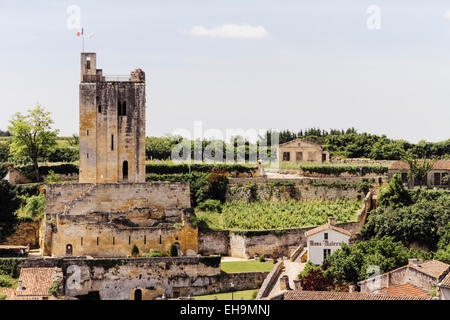 Turm, Chateau du Roi Saint-Emilion, Gironde, Aquitanien, Frankreich Stockfoto