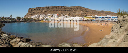 Puerto de Mogán Strand Übersicht, Gran Canaria, Kanarische Inseln, Spanien, Europa Stockfoto