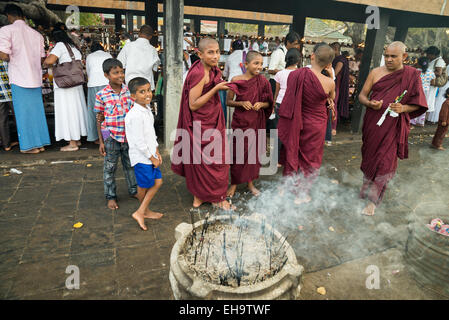 Glasbau für buddhistischen Gebet Lichter in die Heilige Stadt Anuradhapura, Sri Lanka, Asien Stockfoto