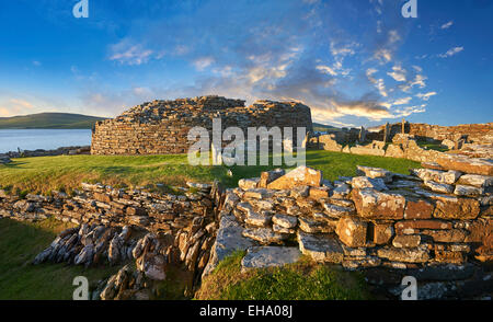 Der Broch von Gurness Dorf aus den 500-200BC, Mainland Orkney, Schottland. Stockfoto