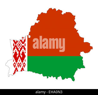 Belarus-Landesflagge Karte Form Nationalsymbol Stockfoto
