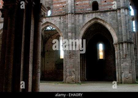 Abtei San Galgano. Lokalität: Montesiepi (SI), Italien. Stockfoto