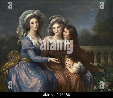 Elisabeth Louise Vigee Le Brun Marquise de Pezay und der Marquise de Rouge mit ihrer Söhne Alexis und Adrien Stockfoto