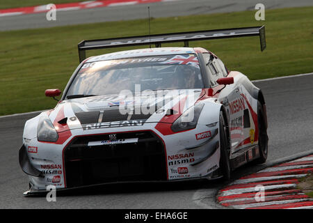 Sir Chris Hoy konkurriert 2014 British GT Championship in Oulton Park, Cheshire Stockfoto