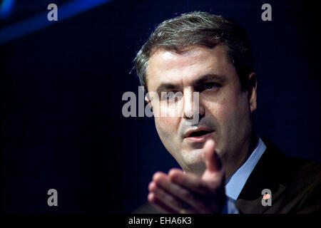 Kopenhagen, Dänemark. 10. März 2015. Schwedische Ministerin für Energie, Herrn Ibrahim Baylan, spricht auf der EWEA 2015 Konferenz und Ausstellung Eröffnungsfeier in Kopenhagen Credit: OJPHOTOS/Alamy Live News Stockfoto