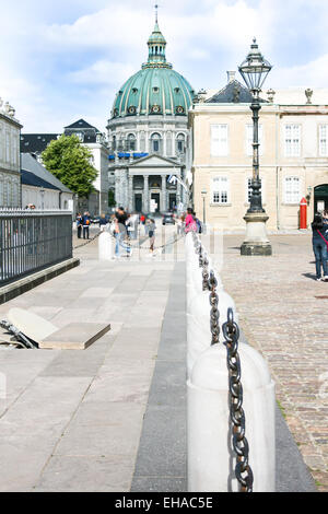 Marmorkirche St.Frederiks. Blick von Amalienborg. Stockfoto