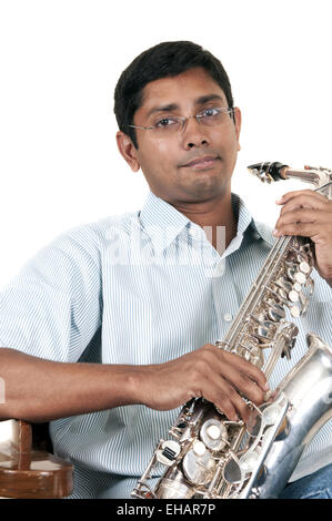 Saxophonist Stockfoto