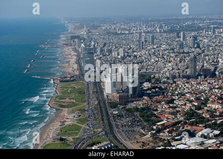 Aerial Photography von Tel Aviv, Israel-Blick auf die Küste von Süden aus gesehen Stockfoto