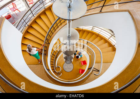 Wendeltreppe, De La Warr Pavilion, Bexhill, Sussex, UK Stockfoto