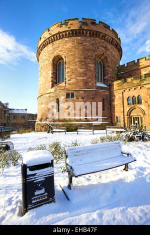 Carlisle Zitadelle im Schnee. Carlisle, Cumbria, England, UK. Stockfoto