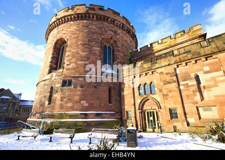 Carlisle Zitadelle im Schnee. Carlisle, Cumbria, England, UK. Stockfoto