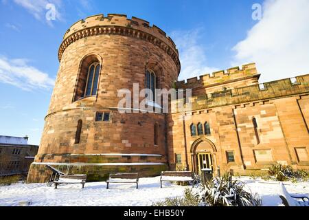 Carlisle Zitadelle im Schnee. Carlisle, Cumbria, England, UK. Stockfoto
