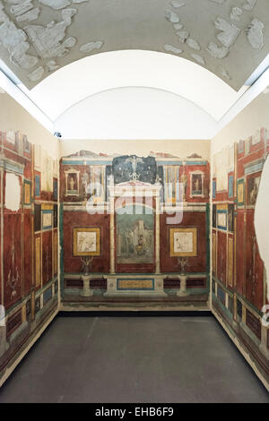 Rom. Italien.  Rekonstruktion der mit Fresken dekorierten Schlafzimmer Villa della Farnesina. Palazzo Massimo Alle Terme, Museo Nazionale Romano. Stockfoto