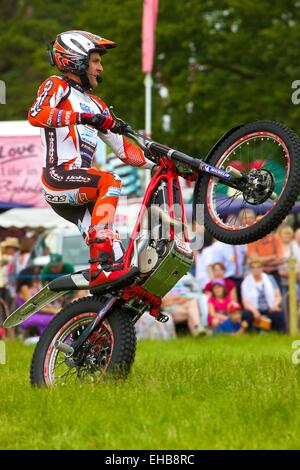 Steve Colley Motorrad-Stunt-Show. Skelton Show Cumbria, England, UK. Stockfoto