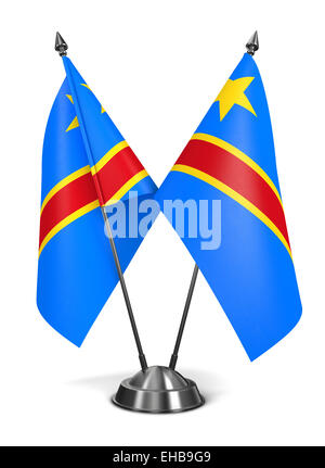 Demokratische Republik Kongo - Miniatur-Flags, Isolated on White Background. Stockfoto