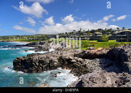 Kapalua Coastal Trail Oneloa Bay, Maui, Hawaii, USA Stockfoto