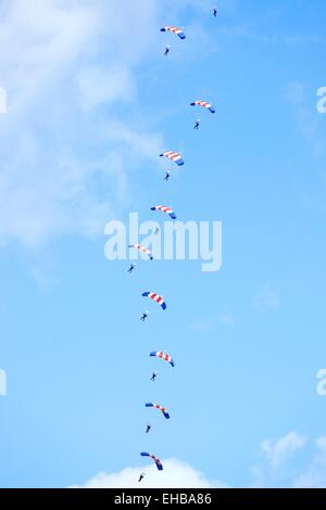 RAF Falken Fallschirm Display Team. Windermere Air Show 2011, Cumbria, UK. Stockfoto