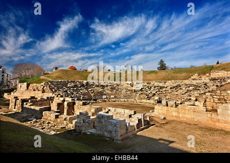 Das alte Theater (erste antike Theater) von Larissa Stadt, Thessalien, Griechenland, Europa. Stockfoto