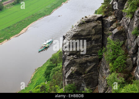 Elbe River von der Bastei gesehen Stockfoto