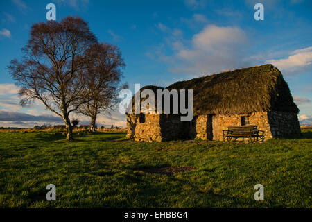 Leanach Hütte, Culloden Battlefield, Schottland Stockfoto