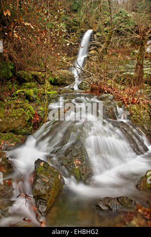 Wasserfall auf Kissavos ("Ossa") Berg, Larissa, Thessalien, Griechenland. Stockfoto