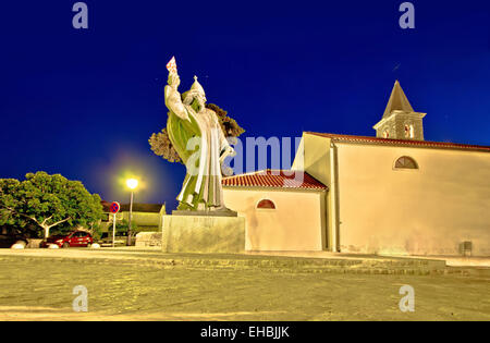 Grgur Ninski Statue in Stadt Nin Stockfoto