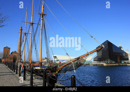 Die "Kathleen und Mai" Tall Ship in Liverpools Canning Dock Stockfoto