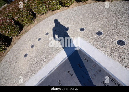 Menschlichen Gnomon analemmatische Sonnenuhr verwenden Schatten als Gnomon Cité de l ' Espace Toulouse Frankreich Stockfoto