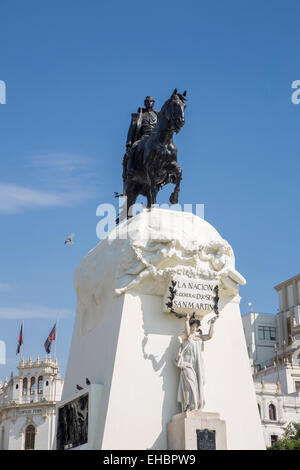 Plaza San Martin, Statue, Jose de San Martin, Lima, Peru Stockfoto