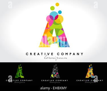 Kreatives Schreiben eine Vektor-Logo. Abstrakten bunten Brief Design. Stockfoto